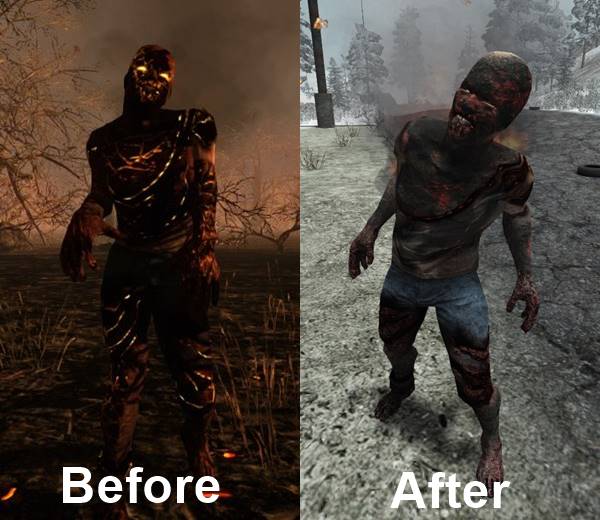 7 days to die new zombie textures, 7 days to die zombies, burn victim