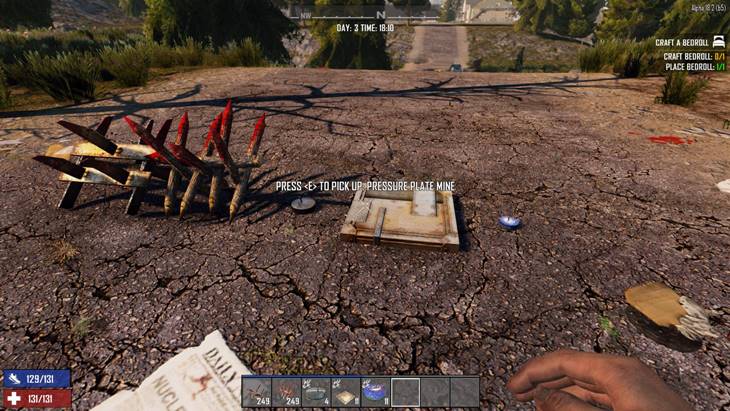 7dtd pick up traps and mines, 7 days to die spikes, 7 days to die traps