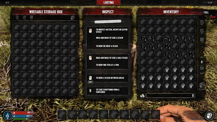 7 days to die zmxuicpbbml - the 63 slot backpack extension mod, 7 days to die more slots, 7 days to die backpack, 7 days to die smx mods