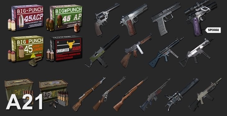 7 days to die .45 acp and .30-06 weapon patch a21, 7 days to die ammo, 7 days to die weapons