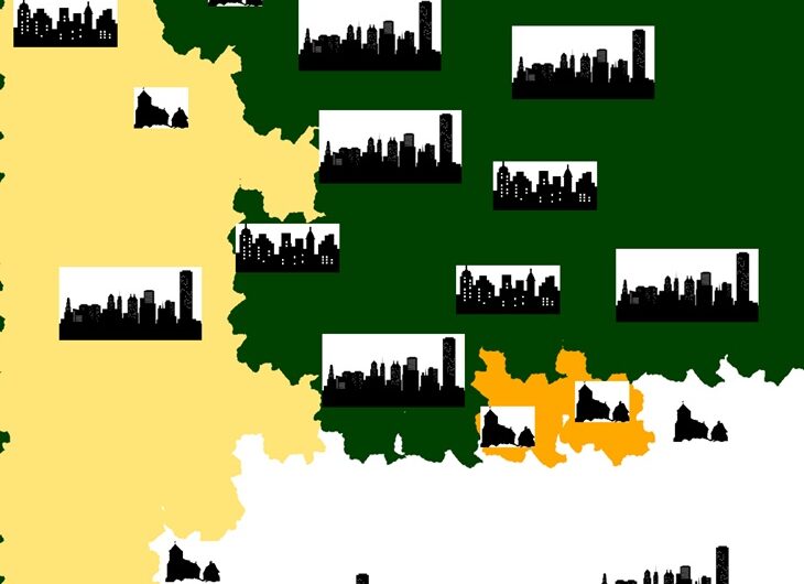 10k Map – Big City x8, Massive Towns x4, Villages x7