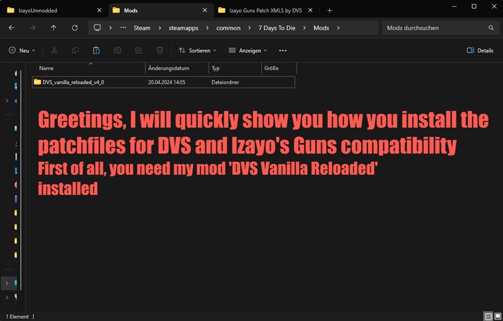 7 days to die dvs - izayo guns compatibility (patchfiles) additional screenshot 9