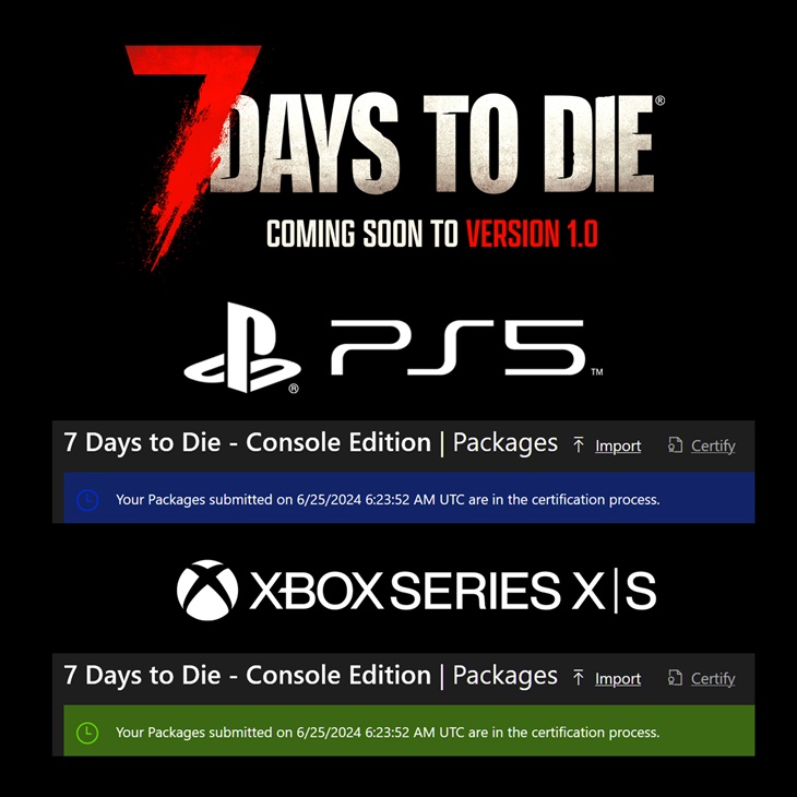 7 days to die console pending approval, 7 days to die news