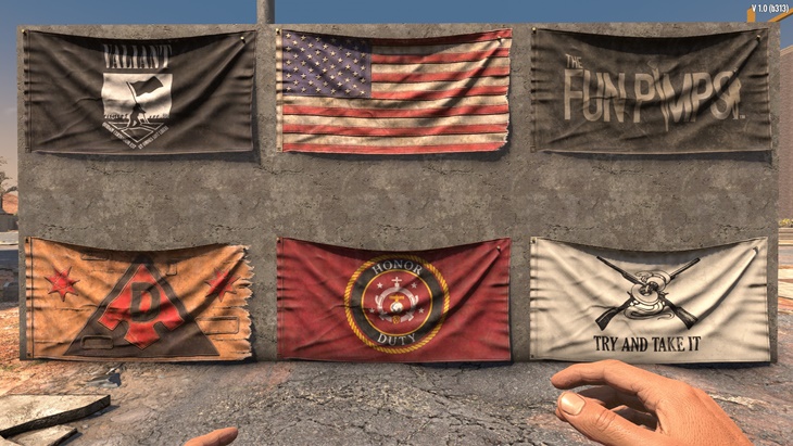 7 days to die craftable flags, 7 days to die building materials, 7 days to die prefab, 7 days to die flag