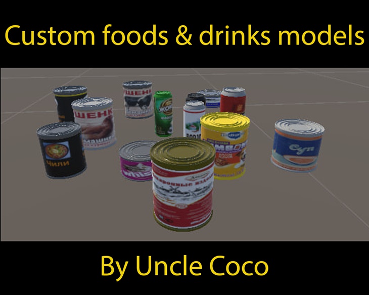 7 days to die food and beverage models by uncle coco, 7 days to die drinks, 7 days to die food