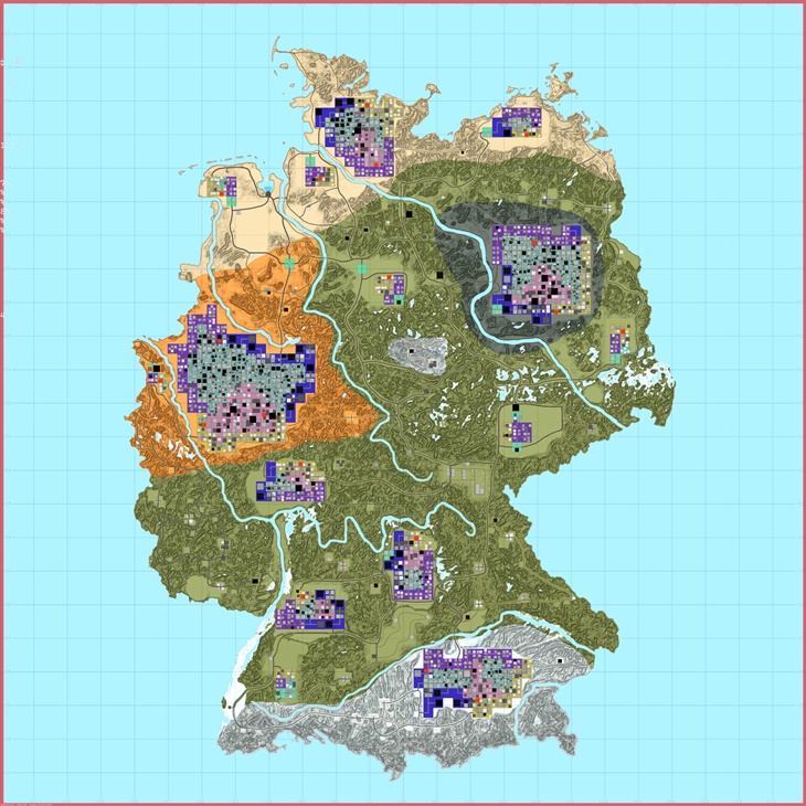 7 days to die map germany undead one, 7 days to die prefab, 7 days to die biomes, 7 days to die maps