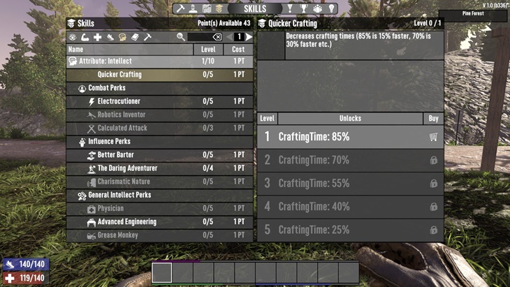 7 days to die quicker crafting skill