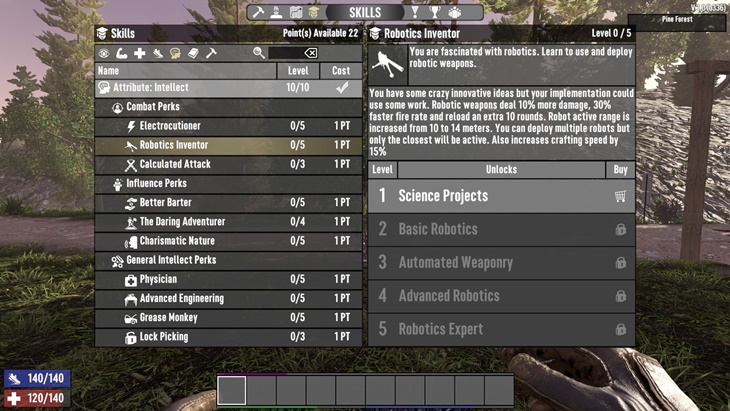 7 days to die robotics inventor perk increases crafting speed