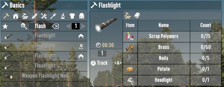 7 days to die cheap craftable flashlight