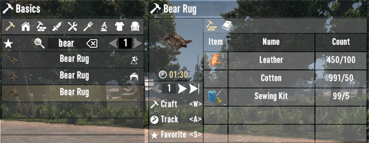 7 days to die craftable bear rugs