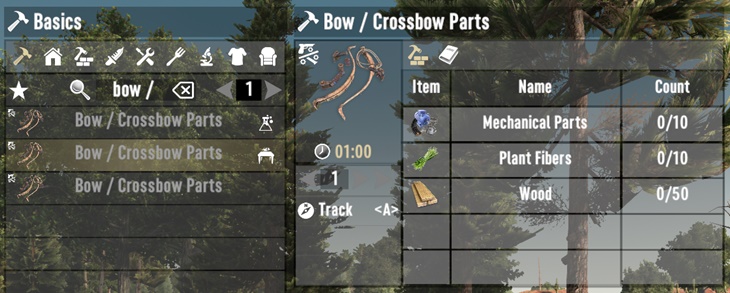 7 days to die craftable bow parts