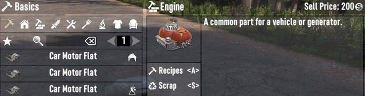 7 days to die craftable placeable motor engine