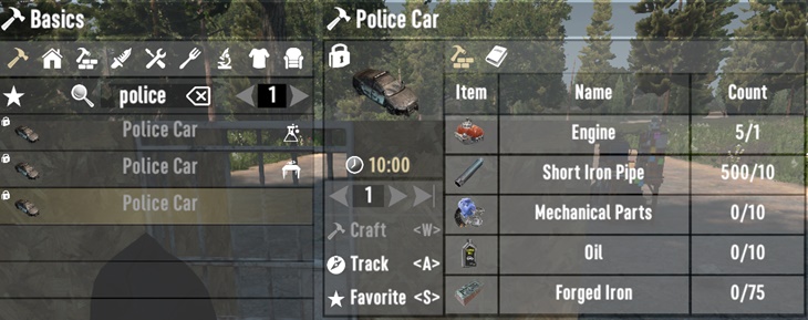 Craftable Police Set