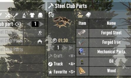 7 days to die craftable steel club parts