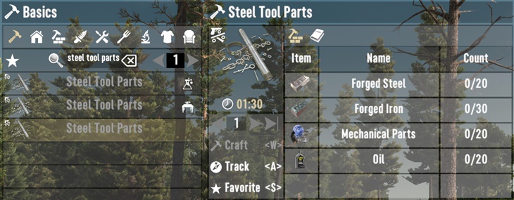 7 days to die craftable steel tool parts 2