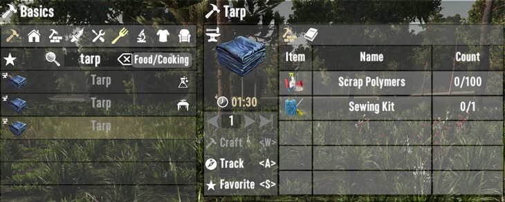 7 days to die craftable tarp