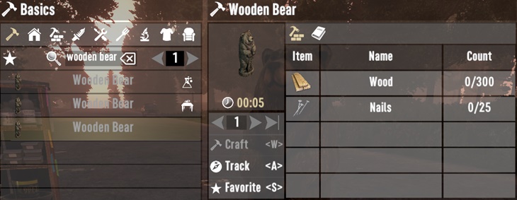 7 days to die craftable wooden bar