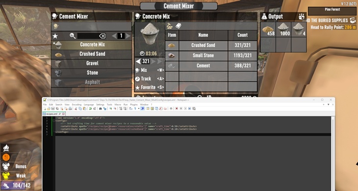 7 days to die techfreqs faster cement mixer mod additional screenshot