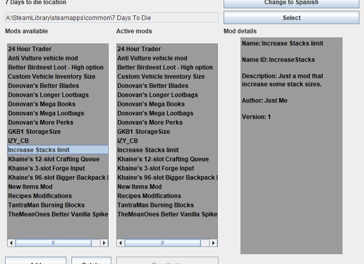 Mod Manager for 7 Days to Die