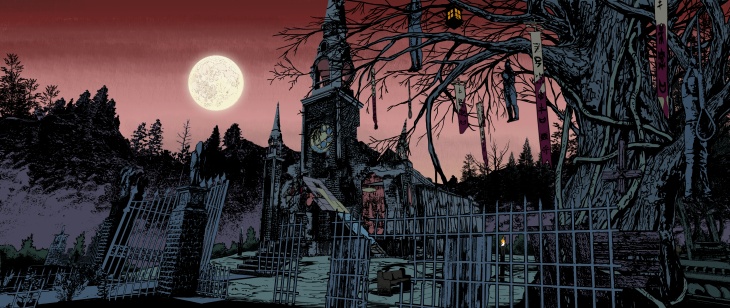 Art for the map "Cemetery" for the game 7 Days Blood Moons.