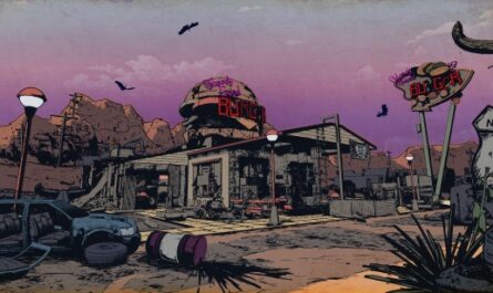 Art for the map Route 66 from 7 Days Blood Moons, depicting one of the POIs called Diner