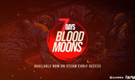 Promotional art for the release of 7 Days Blood Moons, the newest game from The Fun Pimps and iLLOGIKA, set in the 7 Days to Die Universe