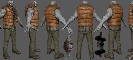 Image depicts new snow zombie 'Chuck' which will replace the Frost Claw in the upcoming Community goodwill Update in early December. Chuck is wearing a puffy orange winter vest and green-grey pants and is depicted from multiple angles to showcase his 3D model
