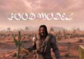A man in rugged, post-apocalyptic armor holding food in a desert landscape filled with cacti, under a pink sky with the stylized text “FOOD MODEL” written across the top.