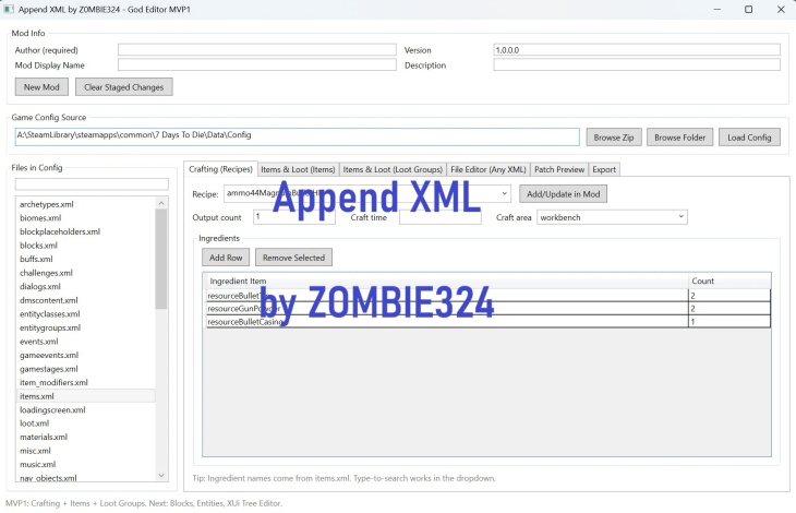 Append XML by Zombie324 (Beta) mod