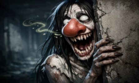 Screamer zombie with big red nose representing ByteBlazar's olfactory screamers mod for 7 days to die